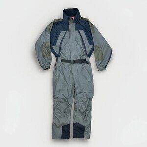 ⛷️ Vintage Markers One-Piece Ski Suit Men’s XL Gray Black Snowmobile Snowsuit